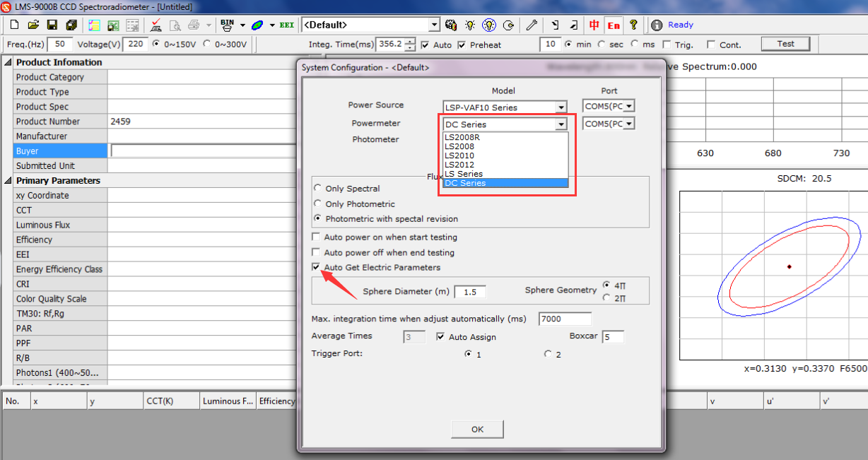 Tick Automatic acquisition of electrical parameters