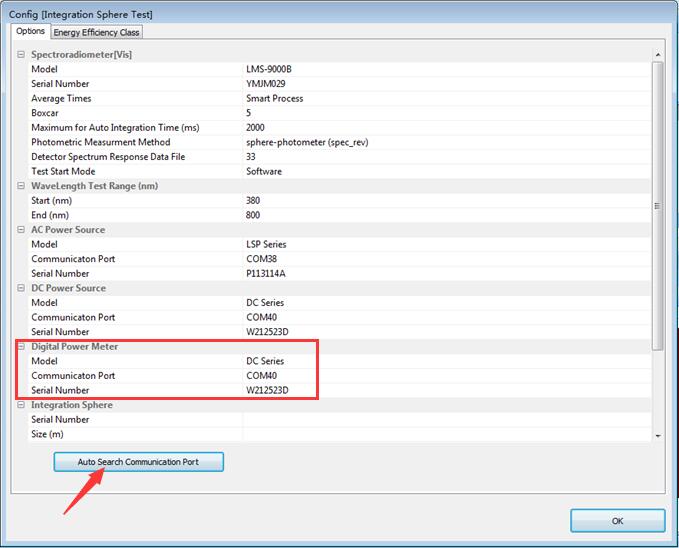 select the dc power source as the power meter