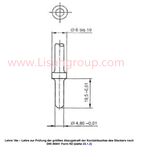 DIN VDE 0620-1 Lehre 16e Socket Gauge with 18N