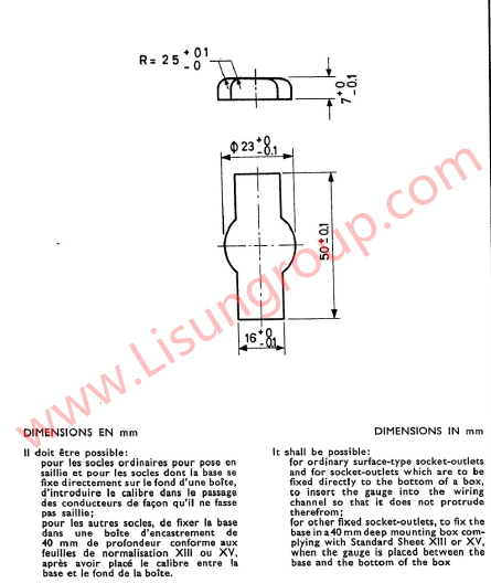 Gauges C 8 of CEE 7 for Wiring Channel of 10/16A 250V Two-pole Socket-outlets 