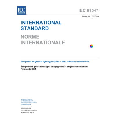 IEC 61547:2020 Equipment for general lighting purposes – EMC immunity requirements