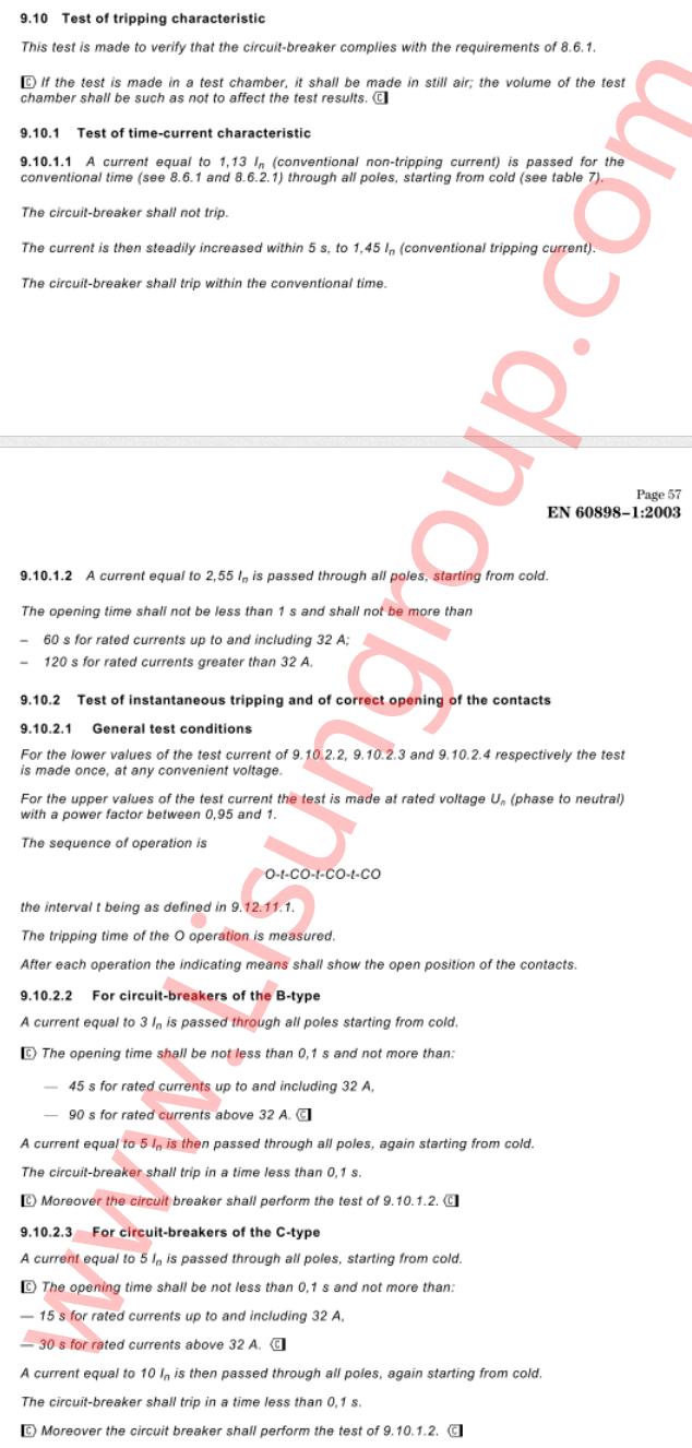 IEC 60898-1 Clause 9.10